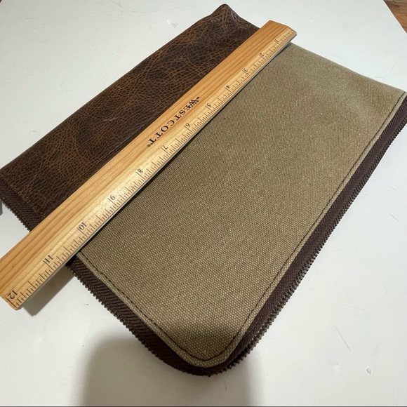 House of Jack Brown Leather and Canvas Wallet bag - Picture 11 of 13